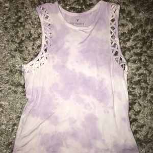 PURPLE/WHITE TIEDYE TANK